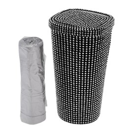 TUCKBOLD Auto Car Trash Can Durable Front Seats Trash Bin White 1 Pc 3.5" Length 3.5" Width 6.7" Height ABS Rhinestone