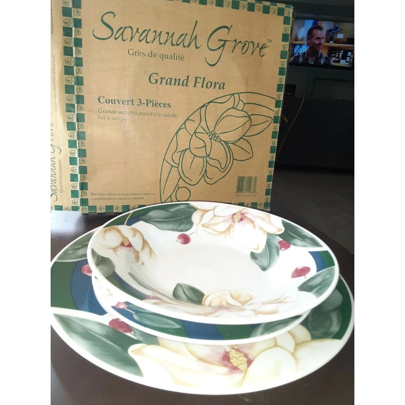 Savannah Grove NIB Savannah Grove Stoneware 3-PC Place Setting Grand