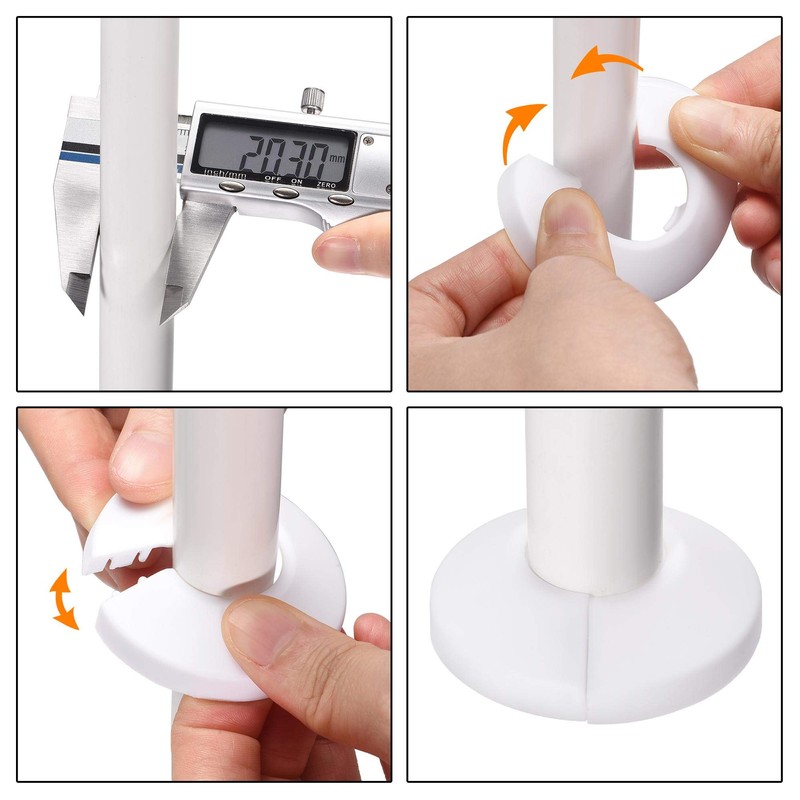 sourcing map 34-35mm Pipe Cover Decoration PP Plastic Water Pipe