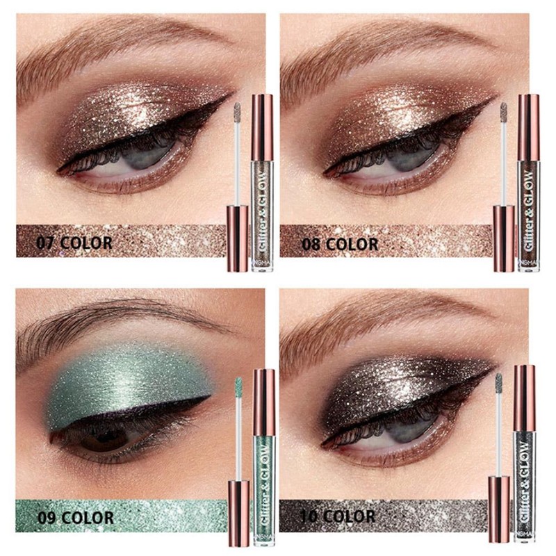 10 Colors Liquid Glitter Eyeshadow Shiny Glitter Liquid Eyeshadow Makeup