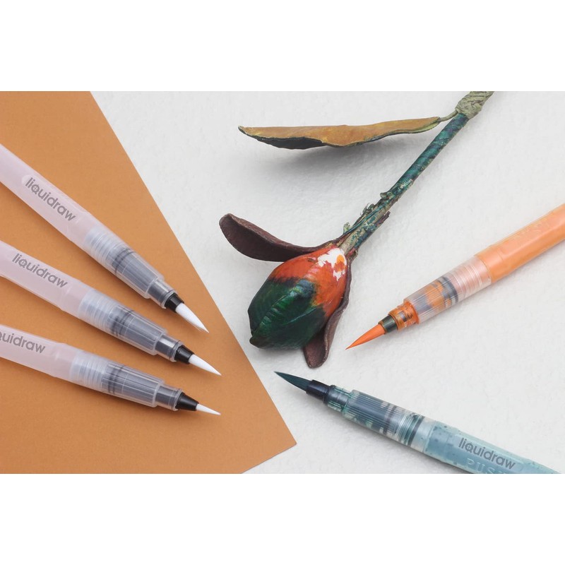 Liquidraw Watercolour Brush Pens Set of 3 Refillable Long Tank