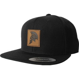 Gym Cap Flexfit Snapback: Sparta Helmet (Leather Patch) – Spartan Cap Men & Women, black