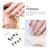 WOONEKY 8pcs Manicure Zircon Decors Black Nail Art Charms Flat