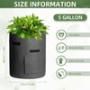 Cskunxia 6 Pack 5 Gallon Non-Woven Fabric Plant Grow Bag