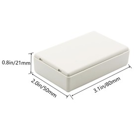 Zulkit 5Pcs Project Boxes ABS Plastic Electrical Project Power Case Small Junction Box White 3.15 x 1.97 x 0.83 inch (80 x 50 x 21 mm)