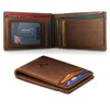 Men's Slim Full Grain Wallet Bill Holder-Magnetic Closure 10Cards
