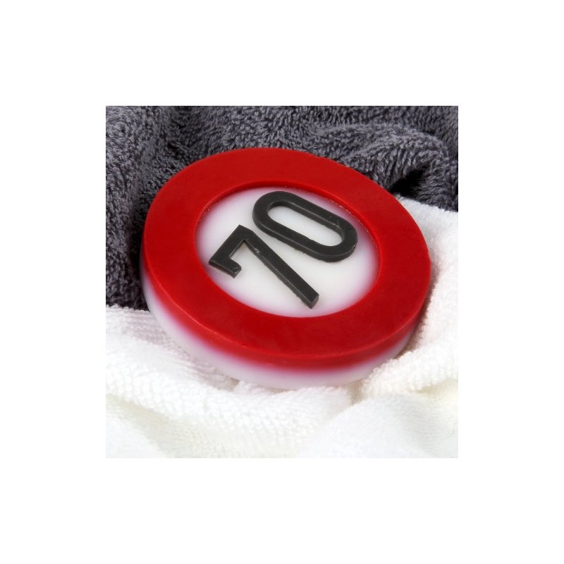 Lustapotheke® Handmade Soap for 70th Birthday in Traffic Sign Look