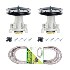 JXJKCZ 46" Mower Deck Spindle Be lt Kit for Hu sqvarna 2246LS 2346XLS YTH224T YTH20K46, 2 Spindle Assembly 187292 192870，2 Pu lley 195945 with 1 Be lt 21546607