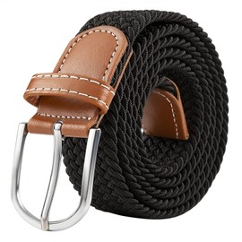 Yangbaga Stretch Belt Women/Men Comfortable Elastic Braided Stretch Belt for Men and Women, black
