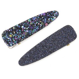 JewelVOX Hair Accessories, Glitter Sequins, Set of 2, Mini Clip, Blue Mix, Choice