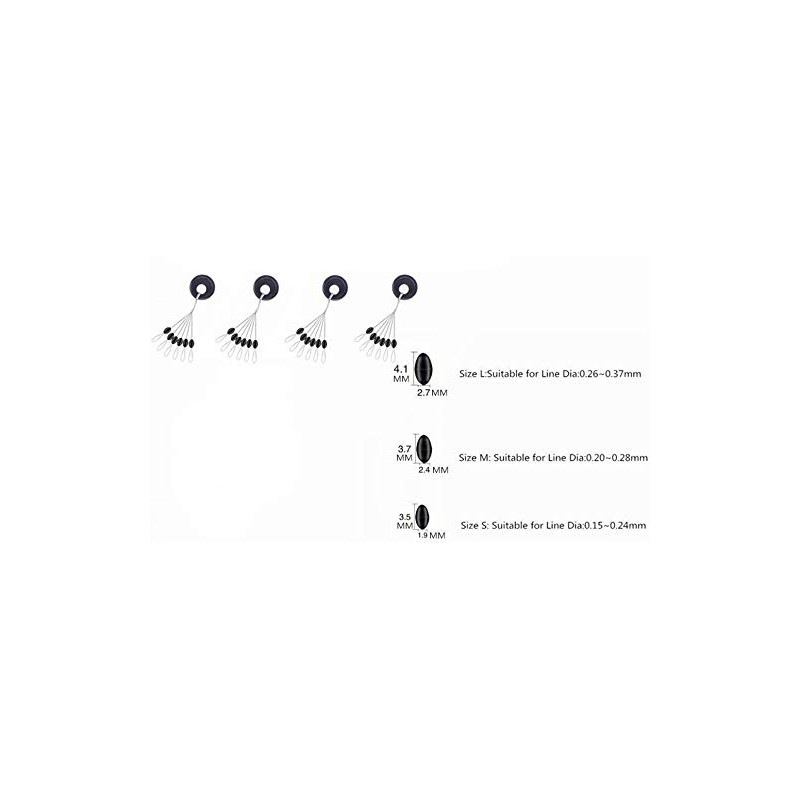 Pack of 300/600 Rubber Fishing Bobber Stoppers, 6 in 1