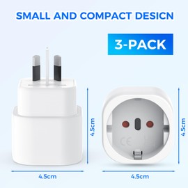 3 Pack Adapter Australia, Travel Adapter Australia, Adapter Australia Germany Plug, Type I Australia Travel Plug Socket Adapter for Australia, Fiji, Argentina, New Zealand, China