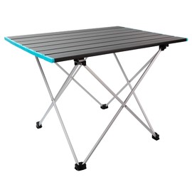 Ready Table Large Lightweight Portable Outdoor Folding Table w/Aluminum Hard Top. Useful for Beaches, Boating, Camping & More. 22x16 Portable Table w/Bag Makes for Easy Travel & Quick Setup.