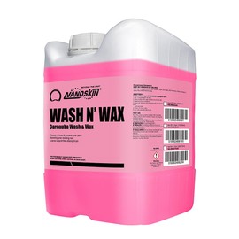 Nanoskin WASH N' WAX with Carnauba 5 gallons - Cleans & Shines in One Step | Works with Foam Cannon, Foam Gun, Bucket Washes, Pressure Washer | Carnauba Wax Protection for Cars