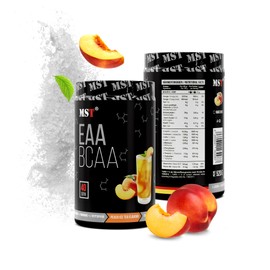 BCAA&EAA Zero 520g | BCAA Powder | EAA Powder | Amino Acids EAAs and BCAAs Vegan | Instant | 7.66 g Amino Acids | No Dye | with Vitamin B6 | Germany | (Peach Ice Tea)