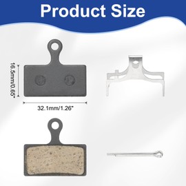 sourcing map Disc Brake Pad 1.26" x 0.65" Semi-Metallic Bike Brake Pads with Spring and Pin for BB7 M355 M446 M640 Mountain Road Bikes, Black