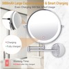 9 Inch Large Rechargeable Lighted Makeup Vanity Mirror Wall Mounted,