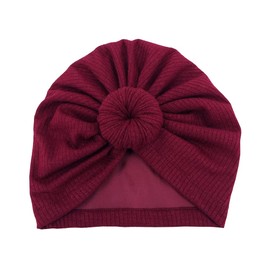 Sugarmelon Silky Satin Lined Turban Hat for Babies Infant Toddler Girls Bonnet Newborn Cotton Beanie Boys Little Kids Sleep Caps (Toddler(6-18Month), 009 Rib Wine)