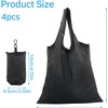 4 bolsas de la compra plegables con bolsa adjunta, negro,