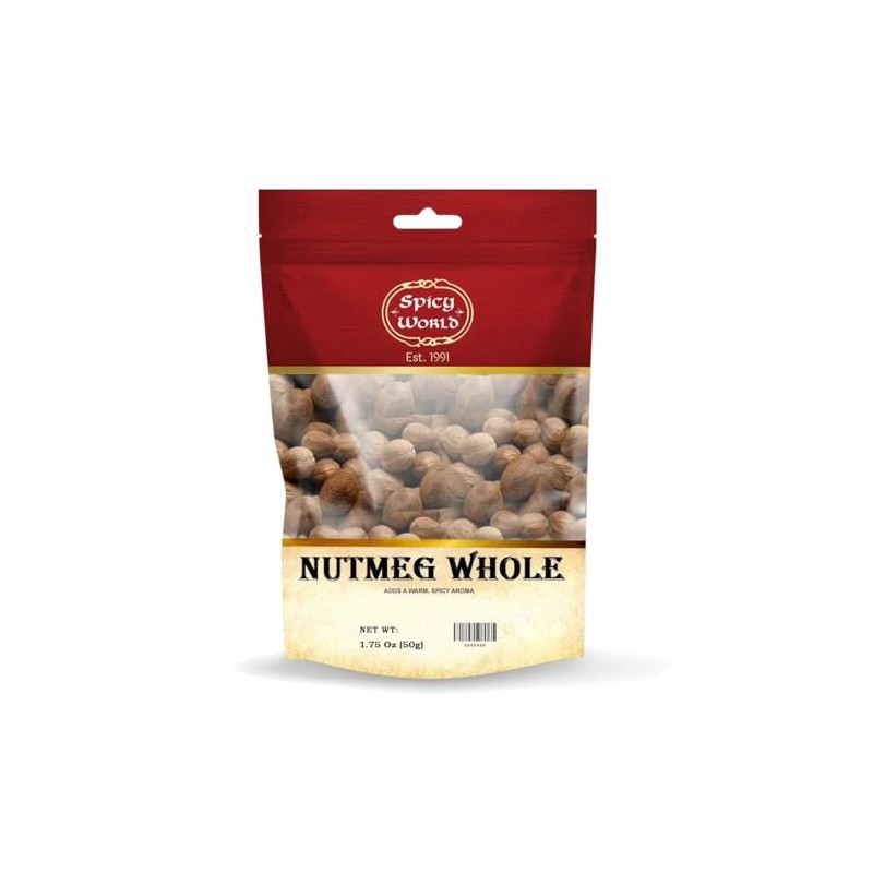 Spicy World Whole Nutmeg Indian Spice, 3.5 Ounce