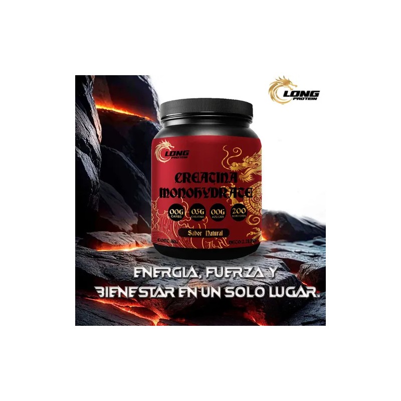 Creatina Monohidratada Long 1kg Prentreno 200 Servicios