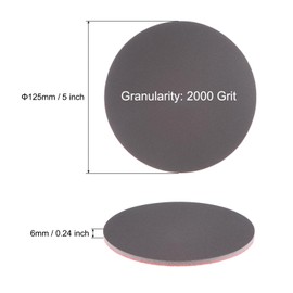 uxcell 20pcs 2000 Grit Sanding Sponge 5 Inch Hook and Loop Sponge Sanding Disc Wet/Dry for Car Wood Drywall Metal