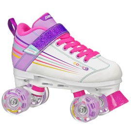 Pacer Comet Quad Kids Roller Skate, with Light Up Wheels, P973, White sz 3