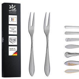 Gehring Solingen Focus Food Fork, Set of 2, Serving Fork, Cutlery Made of 18/10 Stainless Steel, Serving Fork, Dishwasher Safe, Made in Germany