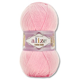 Alize 100 g Cotton Gold Premium Wool in 59 Colours, Summer Wool, Yarn, Knitting, Amigurumi (518 | Baby Pink)