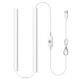 tlinkosta Under Cabinet Lights, 3-Piece 12-Inch, Dimmable, USB-Powered Parallel Linkable Cabinet Lighting, Cool White, for Wardrobe, Shoe Cabinet, and Workbench (2)