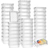 Suzile 50 Pcs Plastic Clear Crayon Box Stackable Crayon Organizer