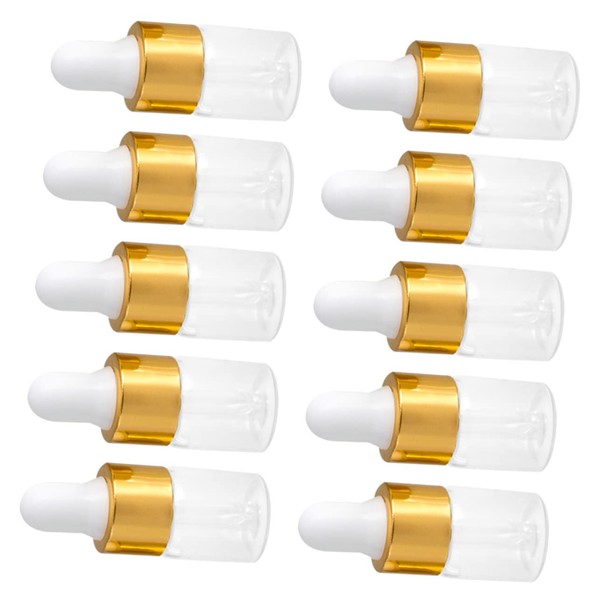 PACKOVE 50Pcs Glass Bottles with Droppers Portable Essential Oil and