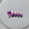 24Pcs Square Press on Nails with Design, French Tip Fake