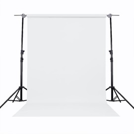 Semessilah Seamless Photography Background Paper Roll, White Photo Paper Backdrop for Photography, Video and Streaming (53''x16 'Bright White)