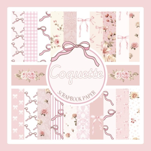 Coquette Scrapbook Paper: Shabby Chic Bows Craft Paper Pad For