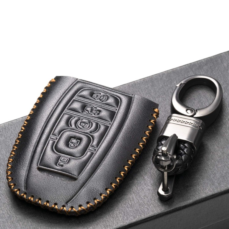 Vitodeco Leather Smart Key Fob Case Compatible with Lincoln Continental,