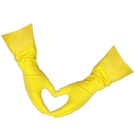 6 Pairs (12 Gloves) - Gloves Legend Size Small - Nitrile Yellow Household Kitchen Cleaning Dishwashing Reusable Gloves