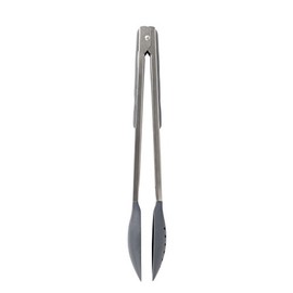 Dexas Spoon & Strain Tongs with Gravity open & Close Operation, 12", Gray