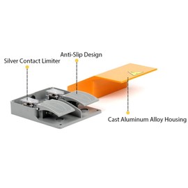 Foot Pedal Switch YDT1‑15 380VAC Foot Operated Pedal Controller Dual Electrical Switches for Electrical Machine Power Supply Clip Kit