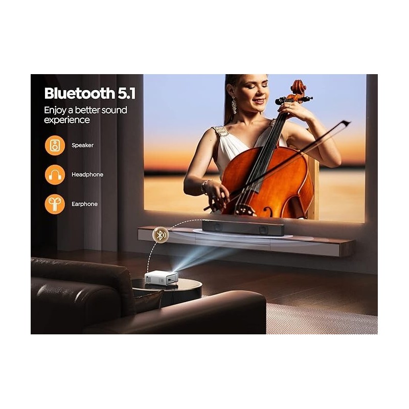 YABER U5 Mini Projector with 5G WiFi Mini Portable Outdoor