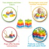 Hape Wooden Double Rainbow Stacker Set| Color Recognition Stacker &
