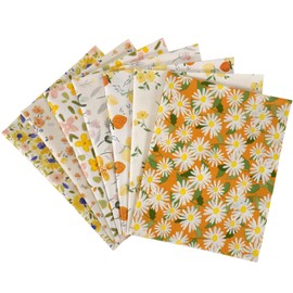 Gnognauq 7pcs Cotton Fabric Pre-Cut Patchwork Quilt Fabric for DIY Sewing and Crafting Decoration, 18 x 22 inches (orange)