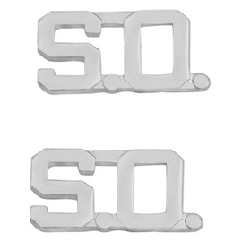 Smith & Warren 1/2" S.O. Letter Collar Brass Rank Insignia Silver Finish Sheriff Uniform Pin