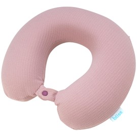 Bliss Neck Pillow - Lightweight U-Shaped Memory Foam Travel Neck Pillow with Snap Closure for Airplanes, Traveling, Offices, Cars, Pink Sweater Knit