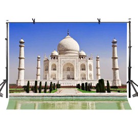 LYLYCTY 7x5ft Taj Mahal Backdrop Indian Famous Architectural Taj Mahal Photography Background and Studio Photography Backdrop Props LYLX207