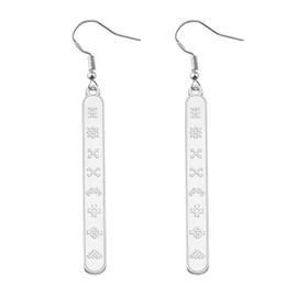 Long Earrings with Latvian Ethnic Signs 8 Signs Luck Protection Jewelry Gift For Her (8 Signs Luck earring)