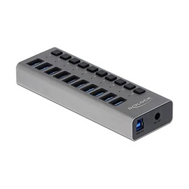 Delock 63670 External SuperSpeed USB Hub with 10 Ports + Switch