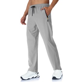 Rapoo Athletic Sweat Workout Sweatpants Track Hiking Pants for Men Pantalones De Hombre Jogger Jogging with Pockets Lightgrey 2XL
