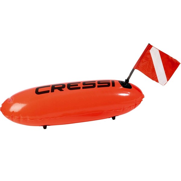 Cressi Technical Inflatable Float with Dive Flag - Ideal for Diving, Freediving, Spearfishing, Snorkeling