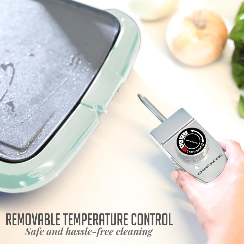 OVENTE Electric Griddle with 16 x 10 Inch Flat Non-Stick